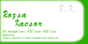 rozsa kacsor business card